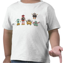Cute Retro Robots T-Shirt