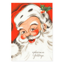 Cute Retro Santa Name Tags Business Card Template