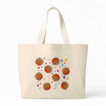Cute robins and flowers pattern tote bags