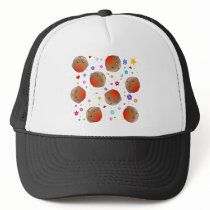 Cute robins and flowers pattern trucker hat