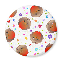Cute robins and flowers pattern refrigerator magnet