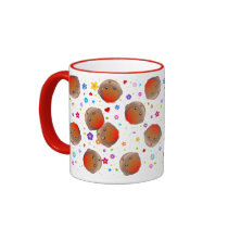 Cute robins and flowers pattern mugs