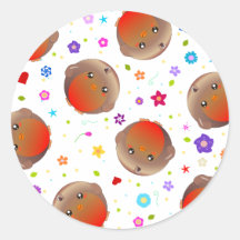 Cute robins and flowers pattern stickers