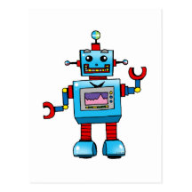 Cute robot postcards