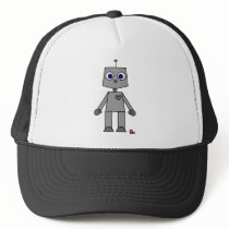 Cute Robot With A Broken Heart Trucker Hat
