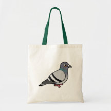 Cute Rock Pigeon Tote Bags