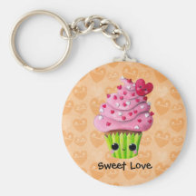 Cute Romantic Cupcake Keychains