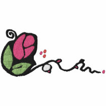 Cute Rose Bud Design Chest Polo