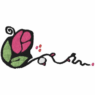 Cute Rose Bud Design Chest Polo by silly_strings