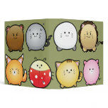 cute round animals notebook 3 ring binder