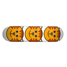 Cute Round Cartoon Tiger Skate Deck