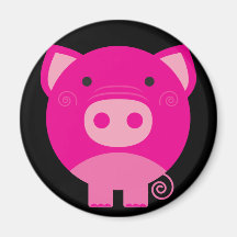 Cute Round Pig Cartoon Fridge Magnet