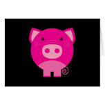 Cute Round Pig Cartoon Greeting Card