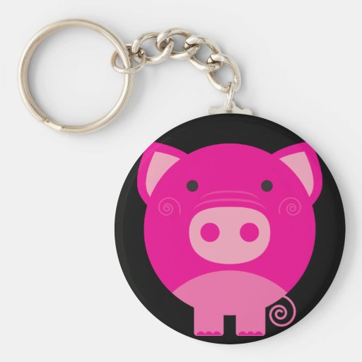 Cute Round Pig Cartoon Keychains