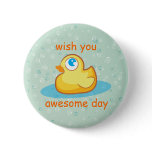 Cute rubber duck with bubbles button