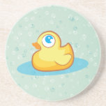 Cute rubber duck with bubbles coaster