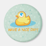 Cute rubber duck with bubbles magnet