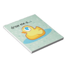 Cute rubber duck with bubbles notepad
