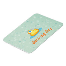 Cute rubber duck with bubbles premium magnet