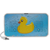 Cute Rubber Ducky/Blue Bubbles Iphone Speaker