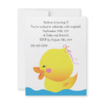 Cute Rubber Ducky Girl Birthday Invitation