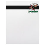 cute running reindeer DASHER cartoon Letterhead Template