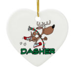 cute running reindeer DASHER cartoon Ornaments