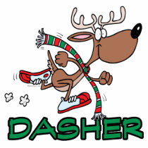 cute running reindeer DASHER cartoon Photo Cutouts