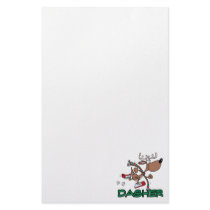 cute running reindeer DASHER cartoon Stationery Paper
