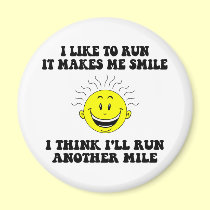 Cute running saying magnets