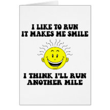 Cute running saying greeting cards