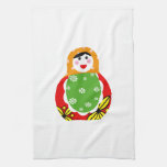 cute Russian nesting doll Kitchen Towels