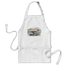 Cute RV Vintage Fifth Wheel Camper Travel Trailer Apron