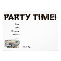 Cute RV Vintage Fifth Wheel Camper Travel Trailer Invitation