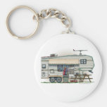 Cute RV Vintage Fifth Wheel Camper Travel Trailer Key Chains