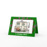 Cute RV Vintage Glass Egg Camper Trailer Holiday Cards