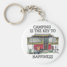 Cute RV Vintage Popup Camper Travel Trailer Keychains