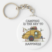 Cute RV Vintage Teardrop  Camper Travel Trailer Key Chain