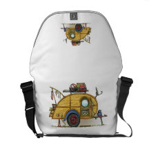 Cute RV Vintage Teardrop  Camper Travel Trailer Courier Bag