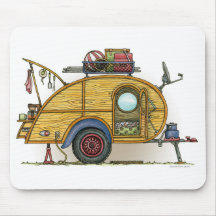 Cute RV Vintage Teardrop  Camper Travel Trailer Mouse Pads