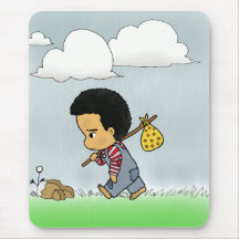 Cute sad boy mousepads