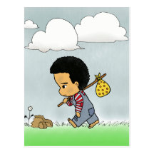 Cute sad boy post cards