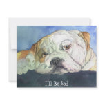 Cute Sad Bulldog Party Invitatations Custom Invite
