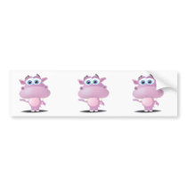 cute sad little hippo bumper sticker