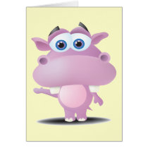 cute sad little hippo card
