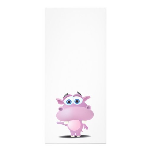 cute sad little hippo full color rack card