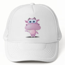 cute sad little hippo trucker hat