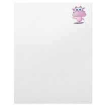 cute sad little hippo letterhead template