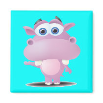 cute sad little hippo fridge magnet