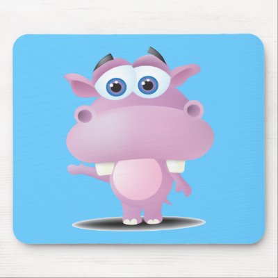cute sad little hippo mouse mats by doonidesignsanimals